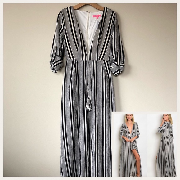 Dresses & Skirts - HOST PICK ❤️❤️ NWT-Black & Ivory Romper Maxi